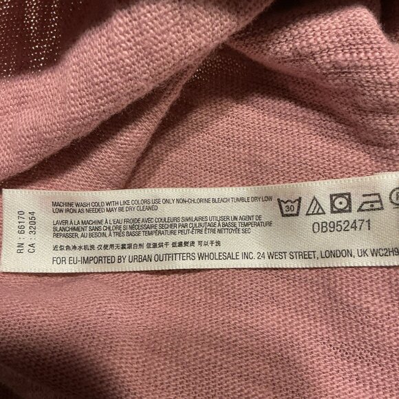 Free People FP Beach Pink Tie-Front Knit Womens Medium Long Sleeve Crop Top - Picture 11 of 11